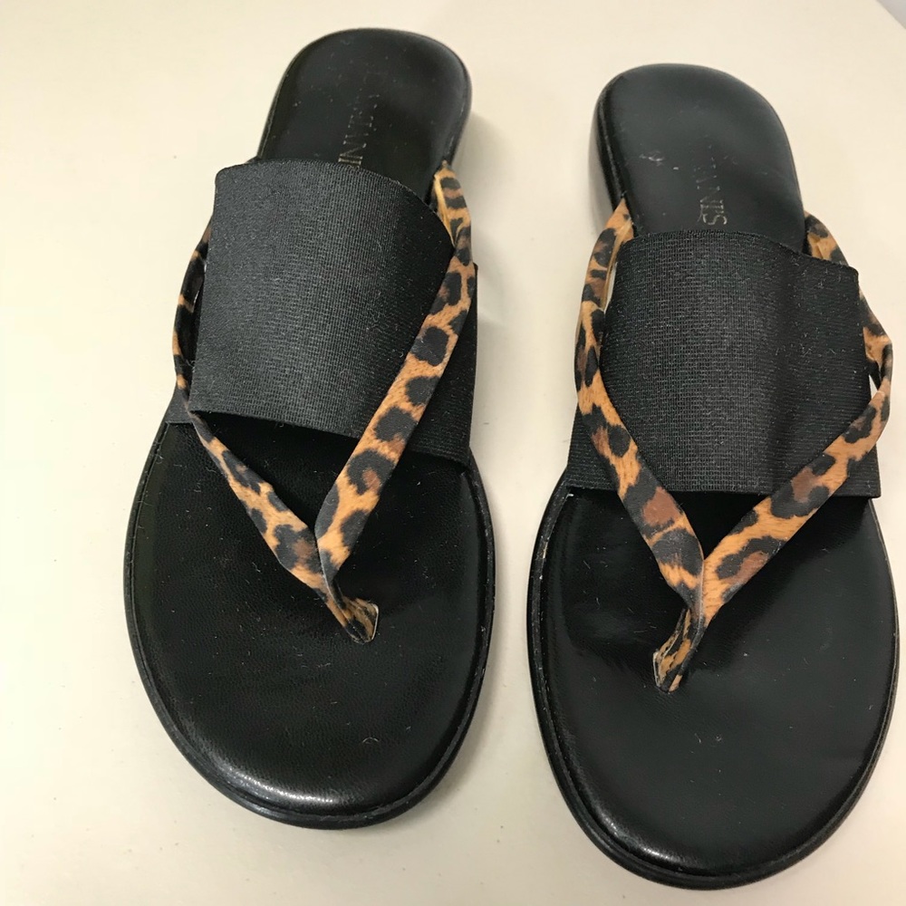 Damiani’s Thong Animal Print Wedged Sandals
